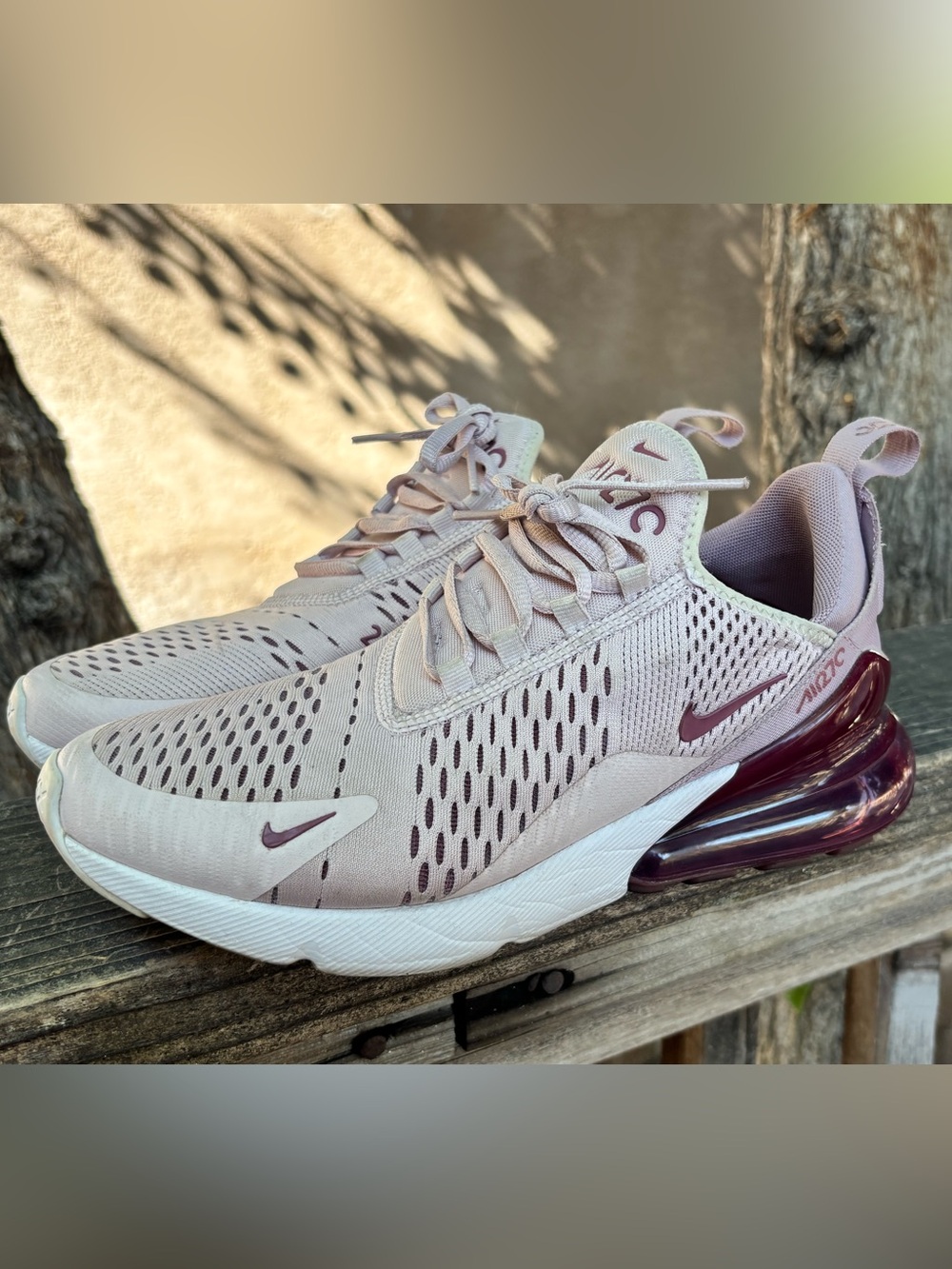 Nike Air Max 270 Sneakers- Women’s Size 9 Barely Rose/Vintage Wine - Picture 7 of 13